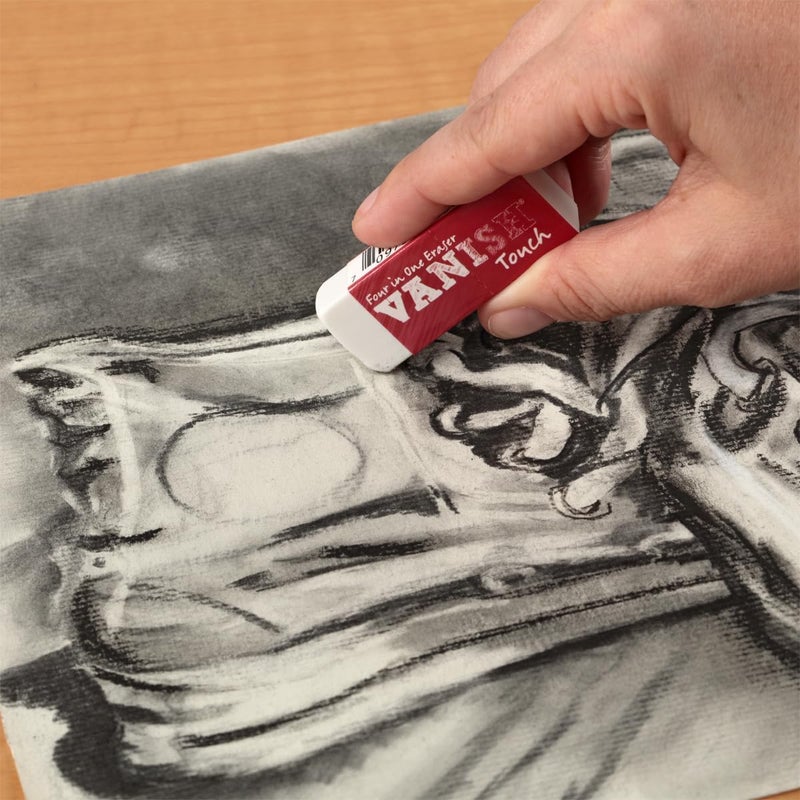 Acurit Vanish Touch Artist Eraser, Latex-Free, 24 Pack - Soft, Flexible Pencil Erasers, Sketching Supplies W/Protective Sleeve - Graphite, Charcoal, Pastel Compatible - Image 4